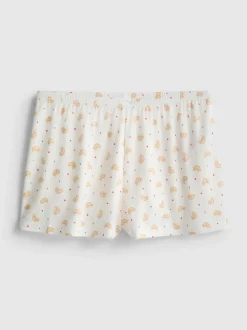 Gerippte Schlafanzugshorts mit Print