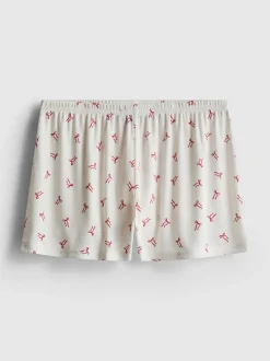 Gerippte Schlafanzugshorts mit Print