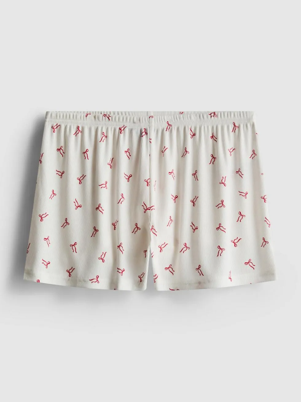 Gerippte Schlafanzugshorts mit Print