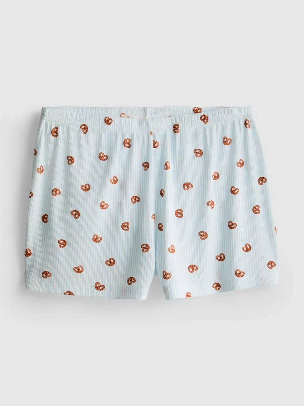 Gerippte Schlafanzugshorts mit Print