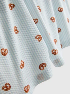 Gerippte Schlafanzugshorts mit Print