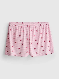 Gerippte Schlafanzugshorts mit Print