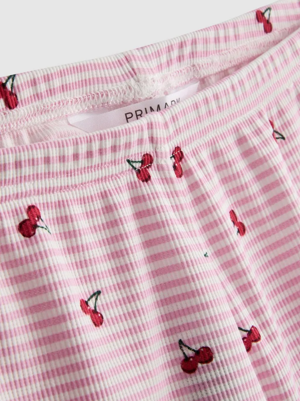 Gerippte Schlafanzugshorts mit Print