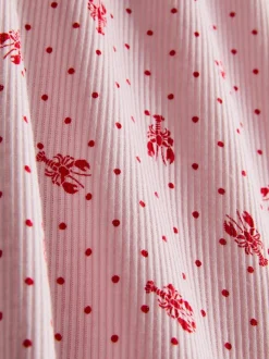 Gerippte Schlafanzugshorts mit Print