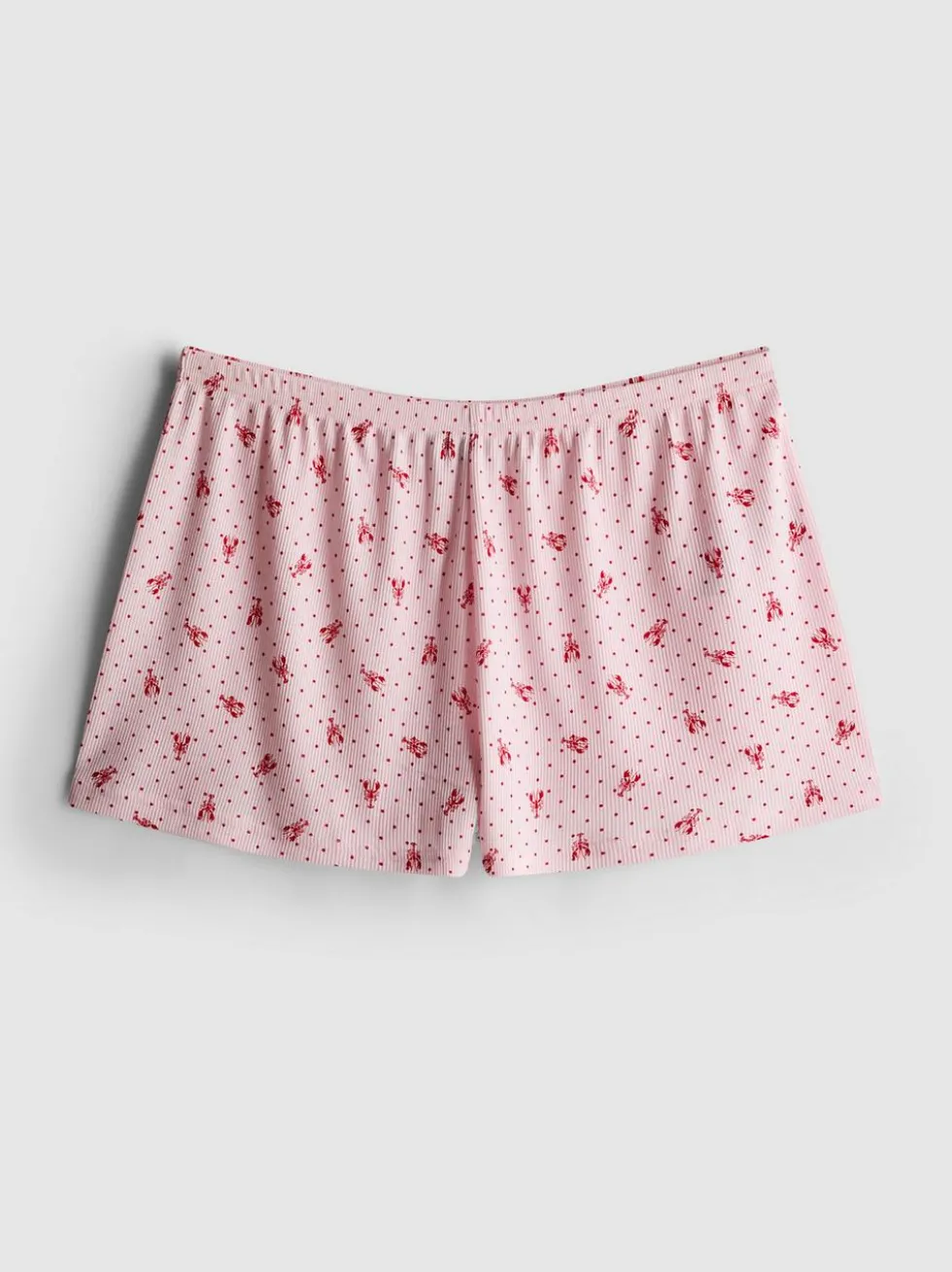 Gerippte Schlafanzugshorts mit Print