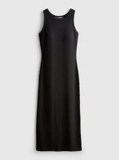 Geripptes Midikleid mit integriertem BH