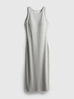 Geripptes Midikleid mit integriertem BH