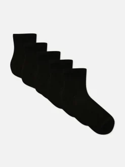 Gerippte Socken in Viertellänge, 5er-Pack