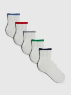 Gerippte Socken in Viertellänge, 3er-Pack