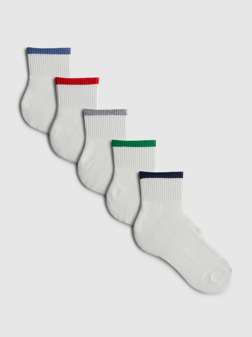 Gerippte Socken in Viertellänge, 3er-Pack
