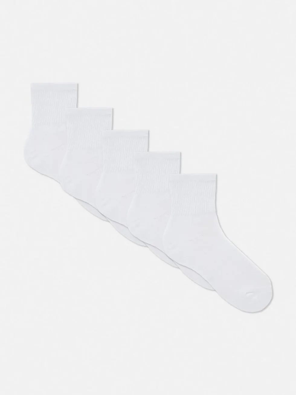 Gerippte Socken in Viertellänge, 5er-Pack
