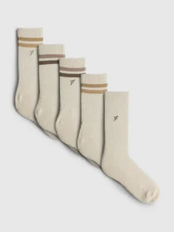 Gerippte Sportsocken, 5er-Pack
