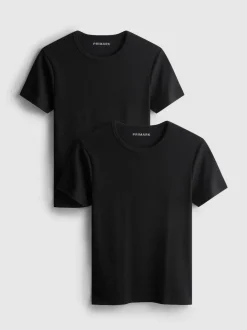 Geripptes T-Shirt, 2er-Pack