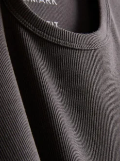 Geripptes T-Shirt, 2er-Pack
