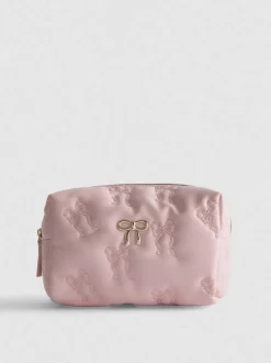 Gesteppte Make-up-Tasche mit Schleife