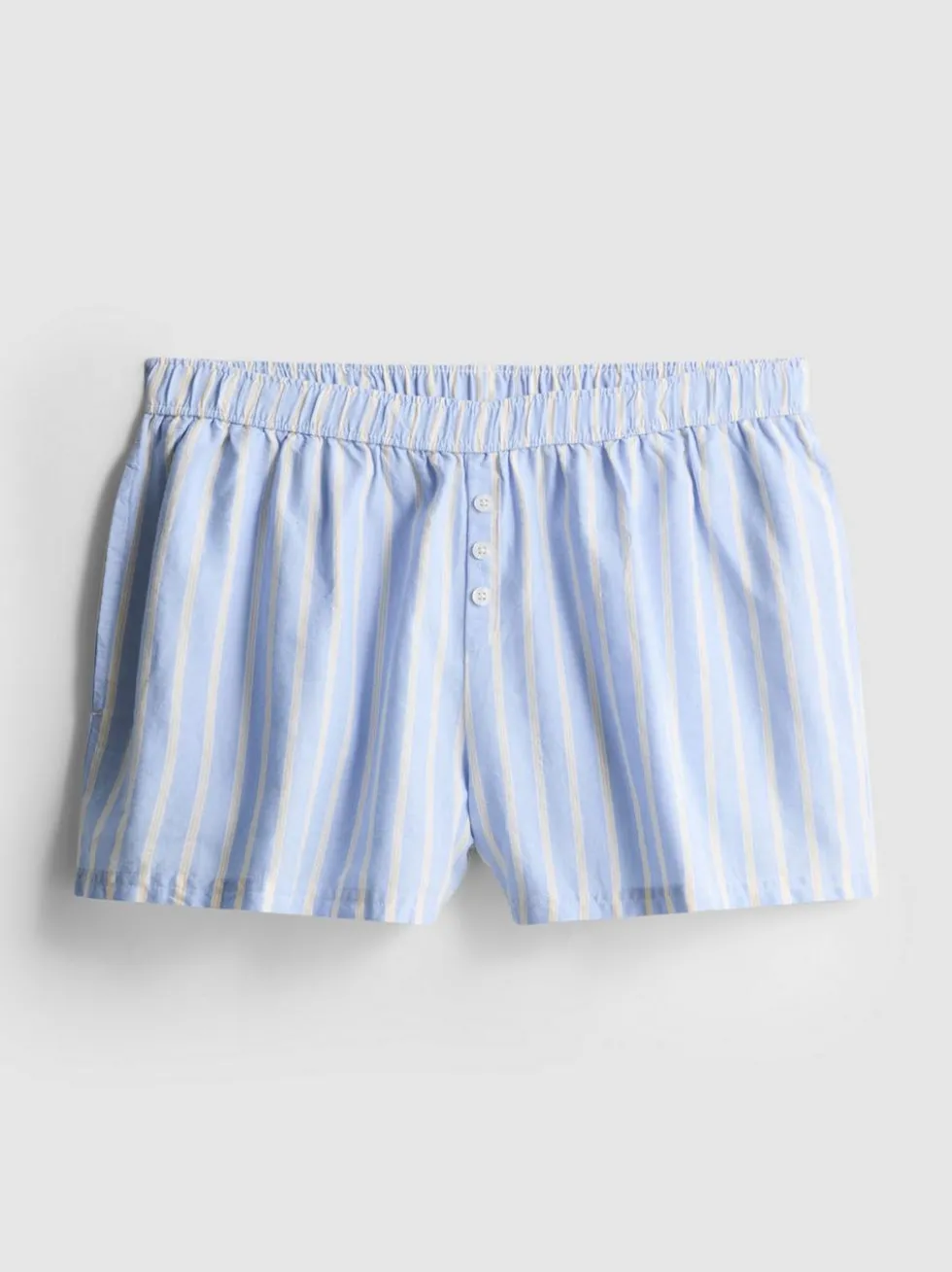 Gestreifte Oxford-Schlafanzugshorts aus Baumwolle
