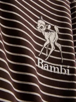 Gestreifter „Disney Bambi“ Schlafanzug aus Baumwolle mit Shorts