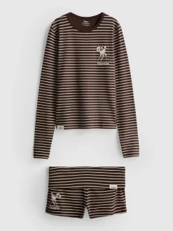 Gestreifter „Disney Bambi“ Schlafanzug aus Baumwolle mit Shorts