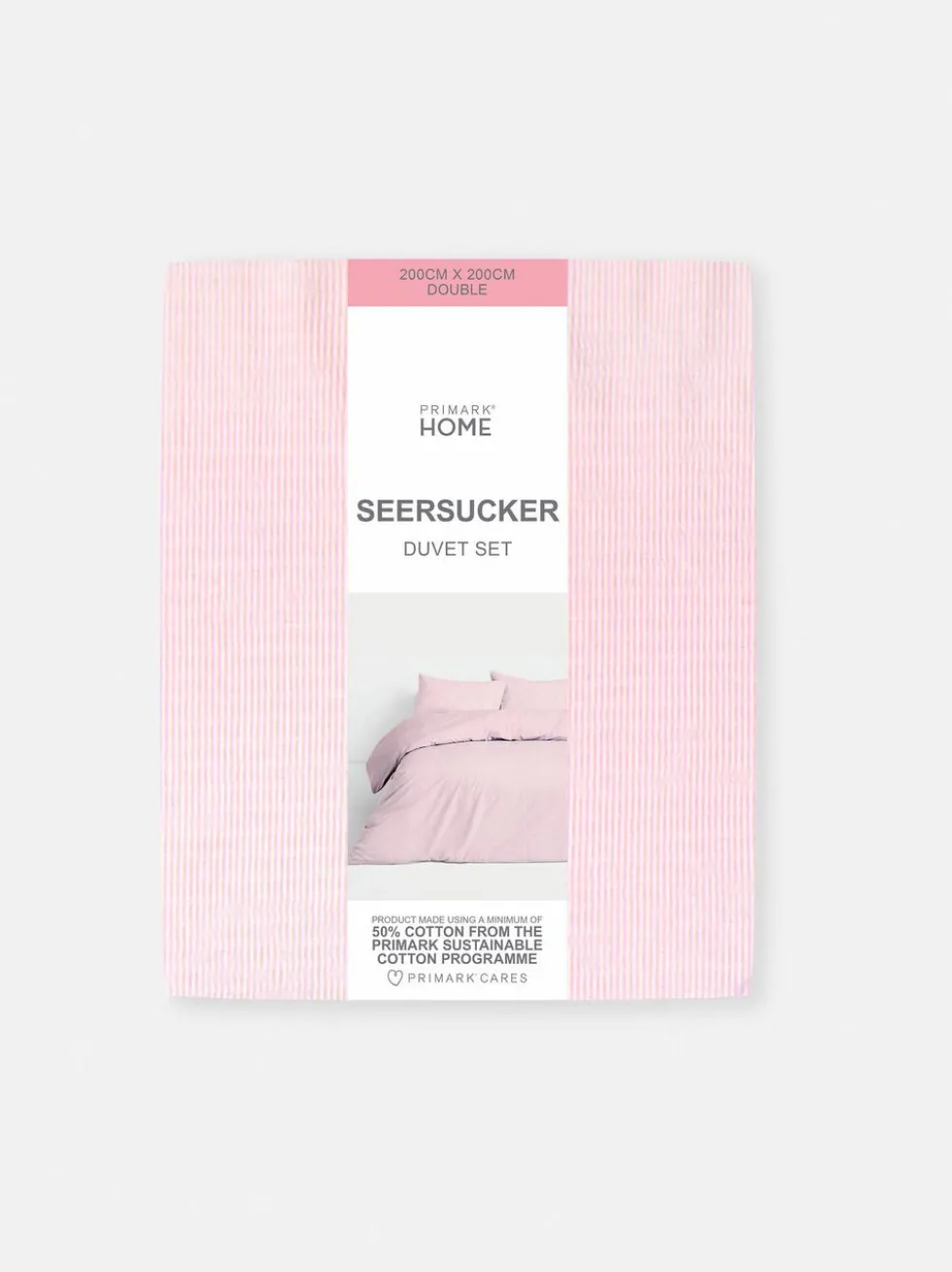 Gestreiftes Bettwäscheset aus Seersucker, Doppelbett