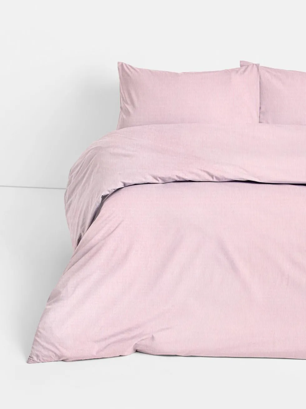 Gestreiftes Bettwäscheset aus Seersucker, Doppelbett