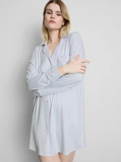 Gestreiftes Boyfriend-Nachthemd im Oversized-Look