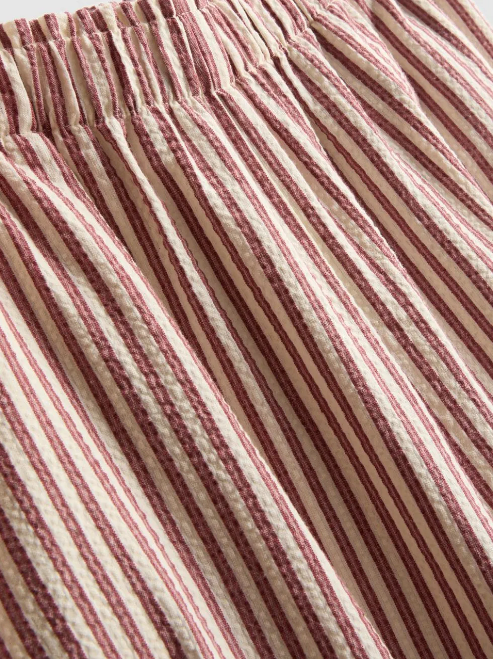 Gestreifte Seersucker-Hose aus Baumwolle