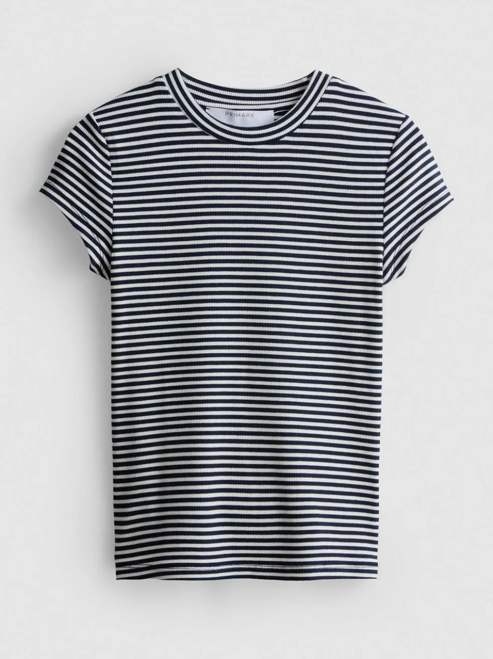 Gestreiftes, geripptes T-Shirt mit Flügelärmeln