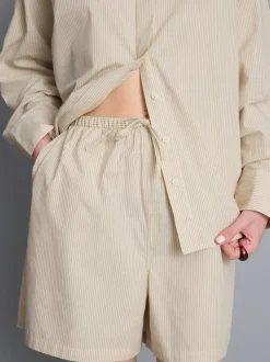 Gestreifte Shorts aus Baumwollpopeline