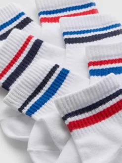 Gestreifte Socken in Viertellänge, 7er-Pack
