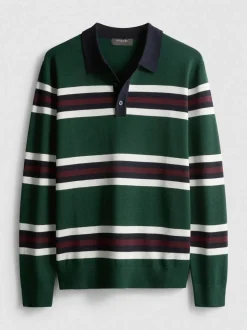 Gestrickter Polopullover mit Streifen