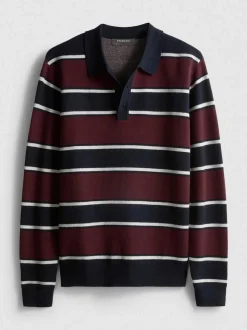 Gestrickter Polopullover mit Streifen