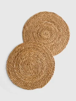 Gewebte, runde Platzdeckchen, 2er-Pack