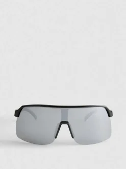Gewölbte Sonnenbrille mit durchgehender Blende