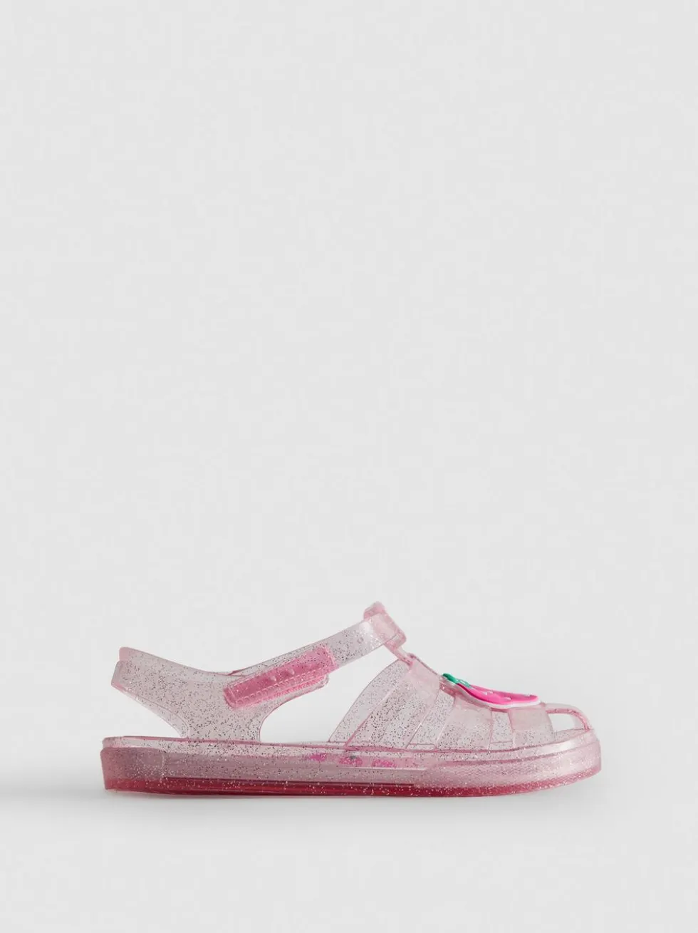 Glitzernde Fischersandalen aus Kunststoff