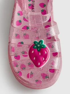 Glitzernde Fischersandalen aus Kunststoff