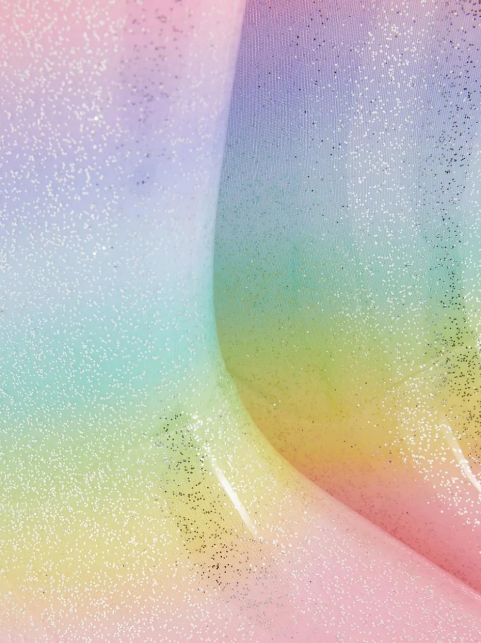 Glitzernde Gummistiefel im Ombré-Look