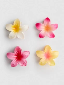 Haarspangen in Blumenform, 4er-Pack