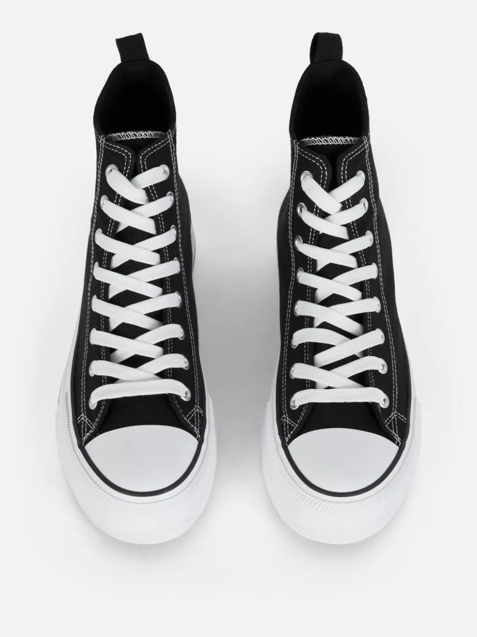 High-Top-Sneaker aus Canvas mit flacher Plateausohle