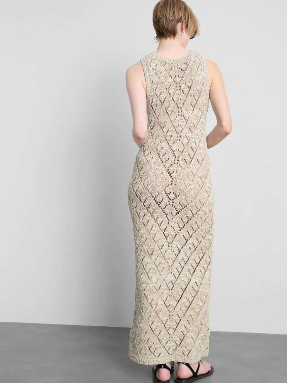 Häkel-Maxikleid mit geometrischem Muster