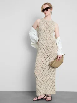 Häkel-Maxikleid mit geometrischem Muster