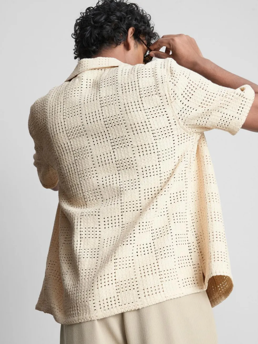 Häkelshirt mit Schachbrettmuster