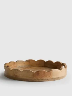 Holztablett mit bogenförmigem Rand