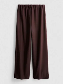 Hose aus Baumwollmischung mit weitem Bein und Kordelzug