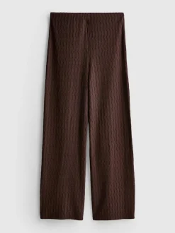 Hose in Knitteroptik mit weitem Bein