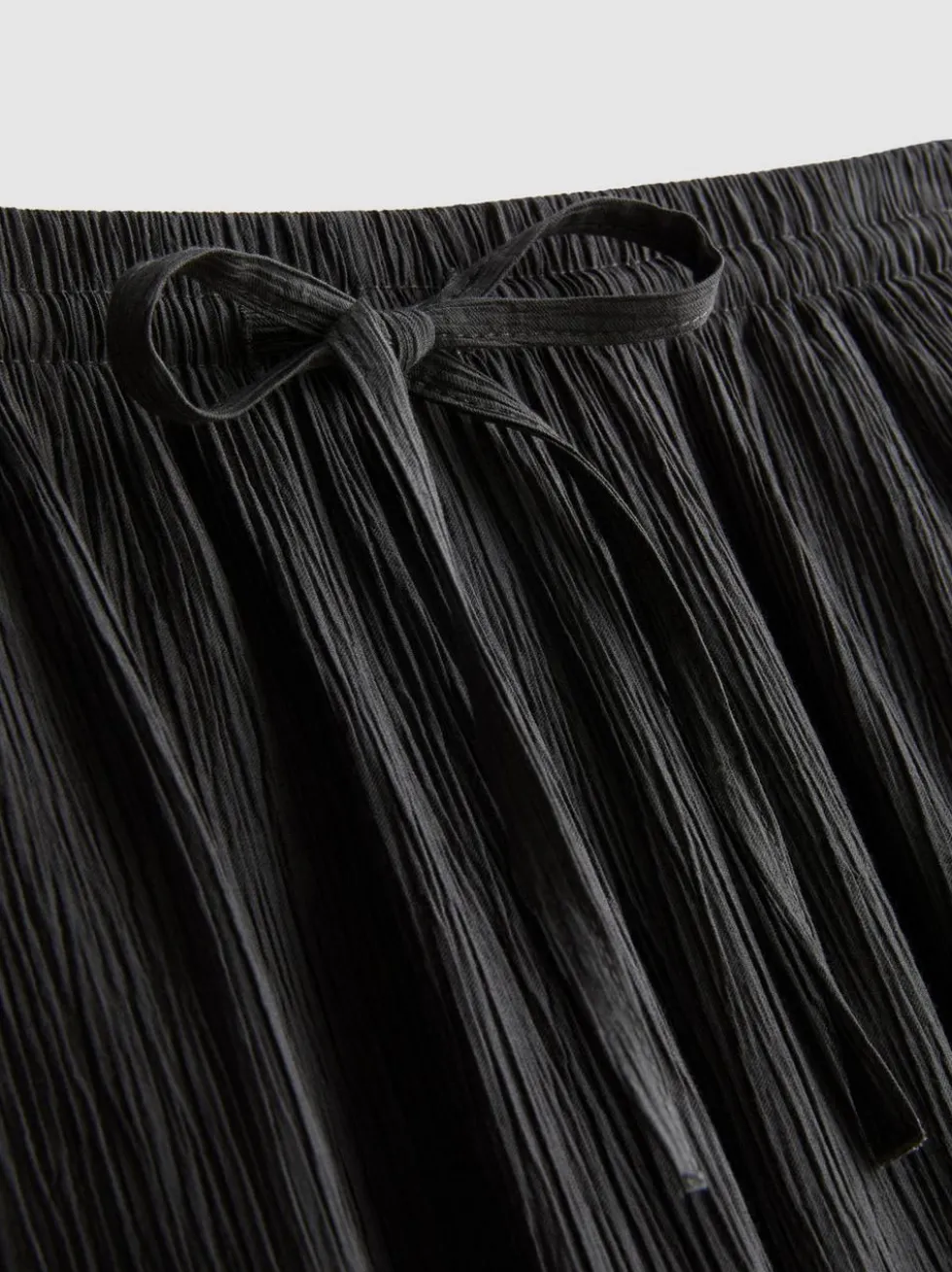 Hose in Knitteroptik mit weitem Bein