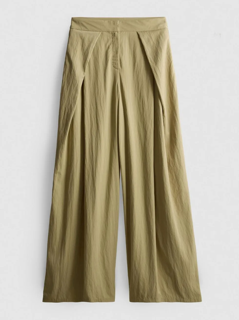 Hose mit weitem Bein und plissierter Stofflage