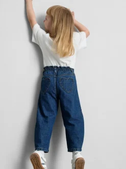 1–9 Jahre | Barrel-Jeans aus reiner Baumwolle mit Paperbag-Bund