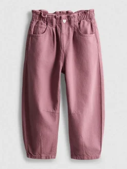 1–9 Jahre | Barrel-Jeans aus reiner Baumwolle mit Paperbag-Bund