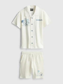 7–15 Jahre | Baumwoll-Shirt mit „Minecraft“ Grafik und Shorts im Set