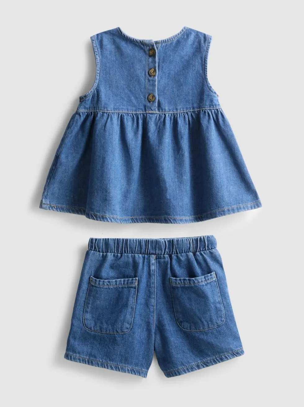 1,5–8 Jahre | Besticktes Denim-Top und Shorts im Set